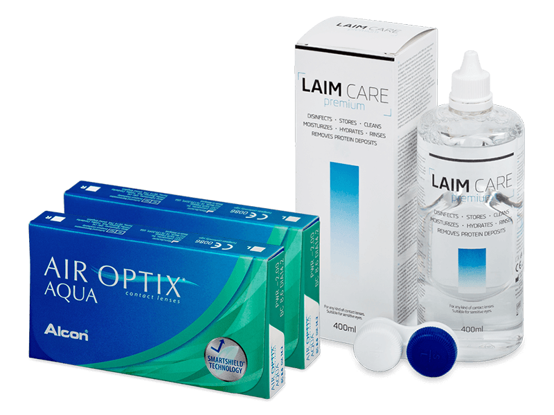 Air Optix Aqua (2x3 Lentillas) + Líquido Laim Care 400 ml