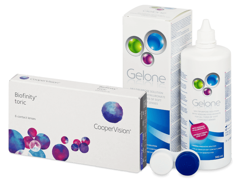 Biofinity Toric (6 lentillas) + líquido Gelone 360 ml