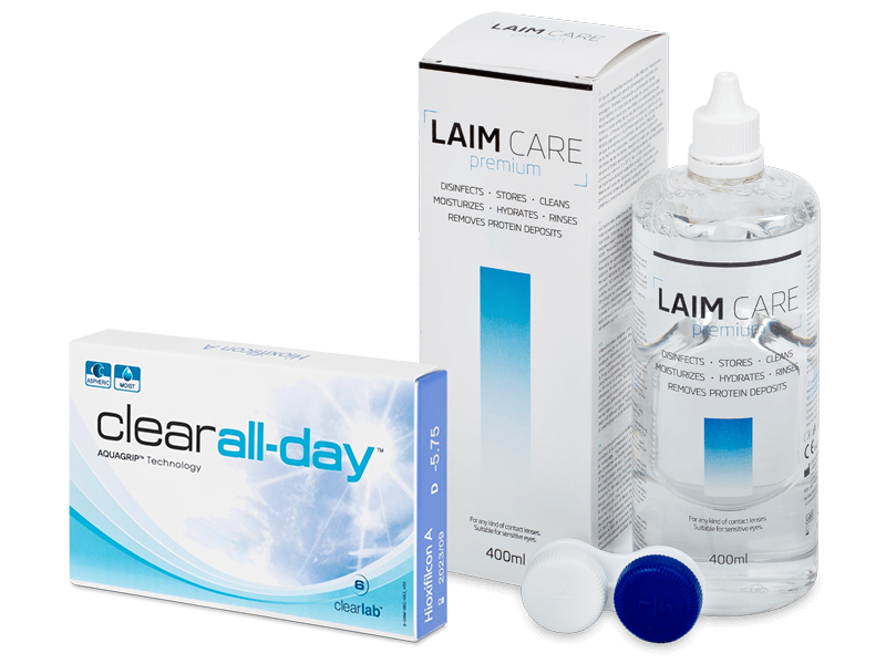 Clear All-Day (6 Lentillas) + Líquido Laim-Care 400 ml