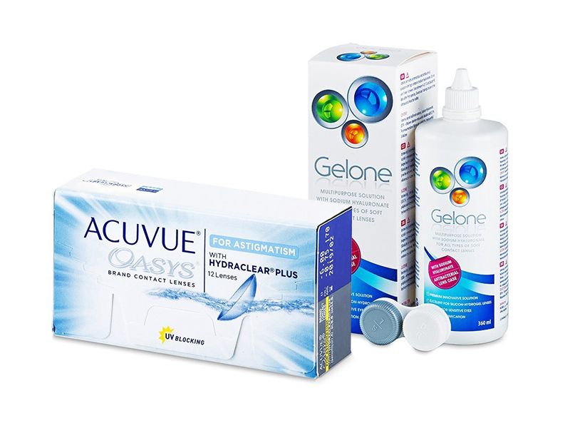 Acuvue Oasys for Astigmatism (12 lentillas) + Líquido Gelone 360 ml