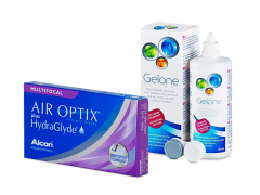 Air Optix plus HydraGlyde Multifocal (3 lentillas) + Líquido Gelone 360 ml