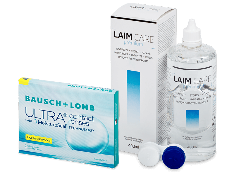 Bausch + Lomb ULTRA for Presbyopia (3 lentillas) + Líquido Laim-Care 400 ml