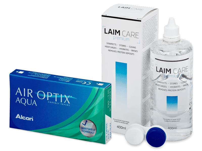 Air Optix Aqua (6 lentillas) + Líquido Laim Care 400 ml