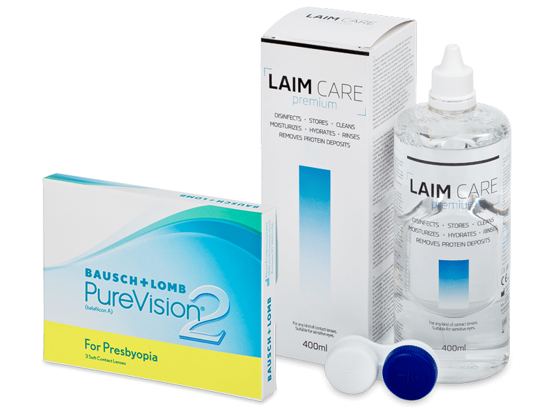 PureVision 2 for Presbyopia (3 lentillas) + Líquido Laim-Care 400 ml