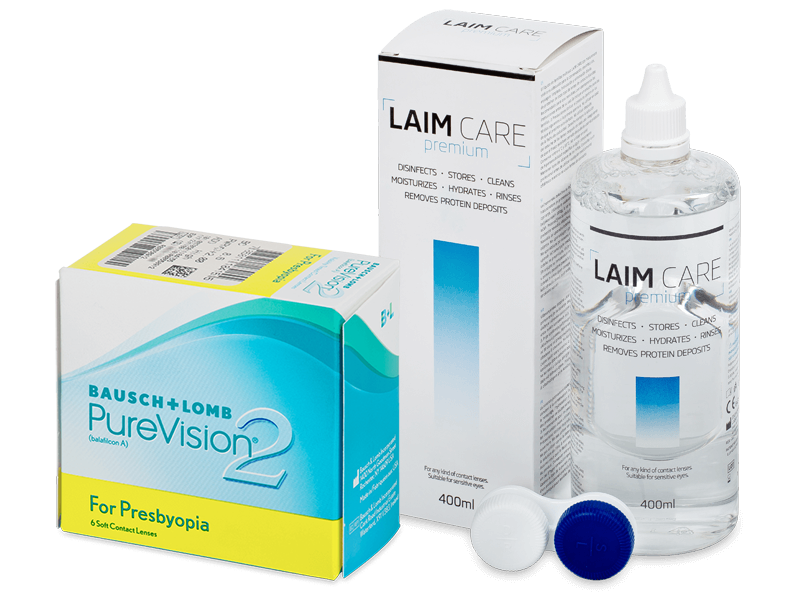 PureVision 2 for Presbyopia (6 lentillas) + Líquido Laim-Care 400 ml
