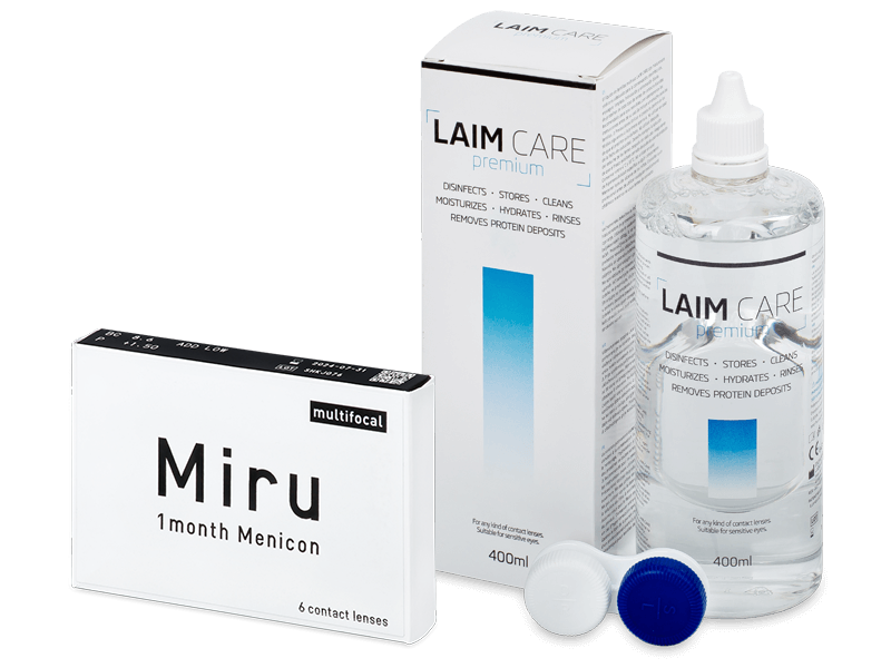 Miru 1month Menicon multifocal (6 lentillas) + Líquido Laim-Care 400 ml