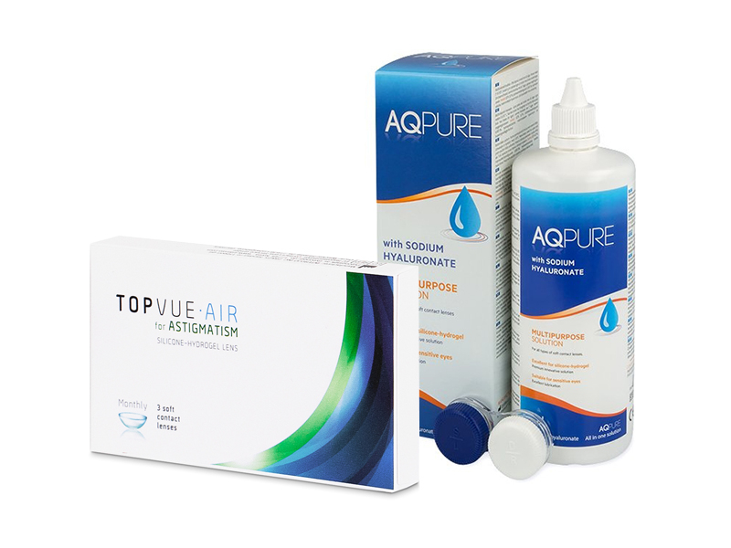 TopVue Air for Astigmatism (3 lentillas) + Líquido AQ Pure 360 ml