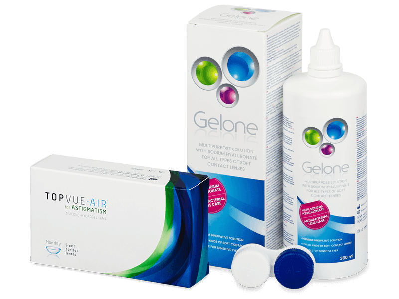 TopVue Air for Astigmatism (6 lentillas) + líquido Gelone 360 ml