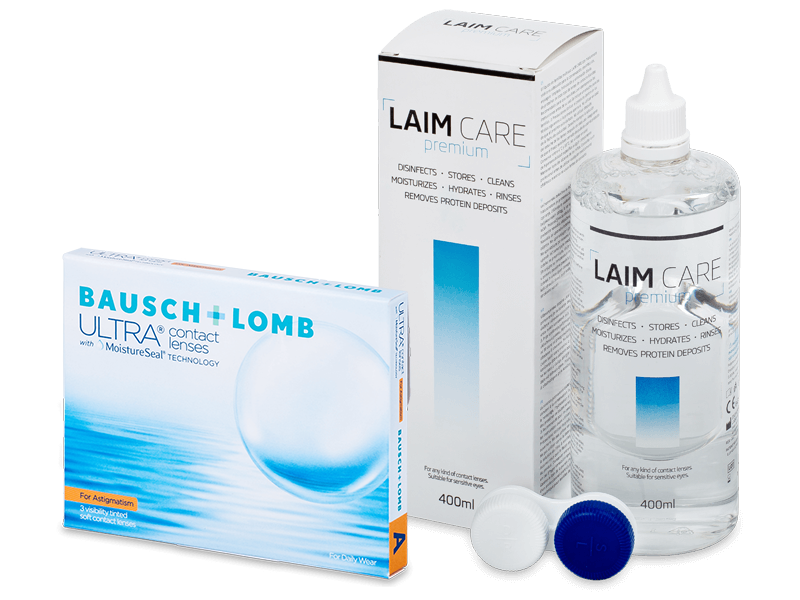 Bausch + Lomb ULTRA for Astigmatism (3 lentillas) + Líquido Laim-Care 400 ml