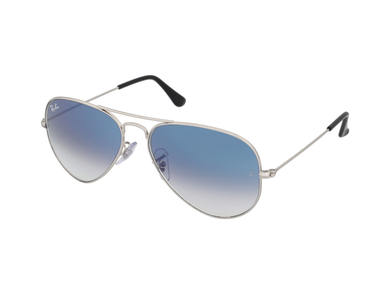 diseñador Credencial taza Gafas de sol Ray-Ban plateadas con lentes color azul | Alensa.es