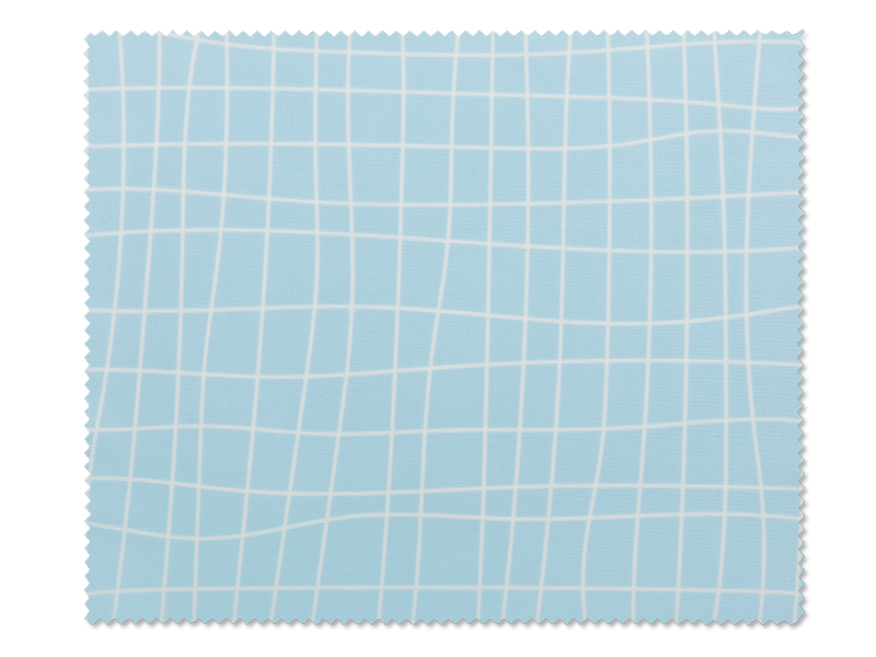 Paño de limpieza para gafas - azul claro con diseño grid 