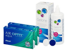Air Optix Aqua (2x3 Lentillas) + líquido Gelone 360 ml