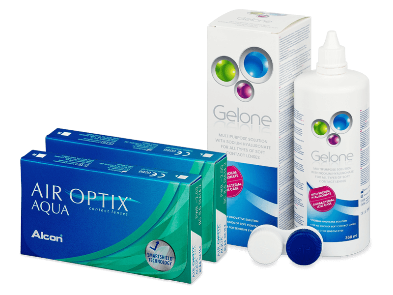Air Optix Aqua (2x3 Lentillas) + líquido Gelone 360 ml